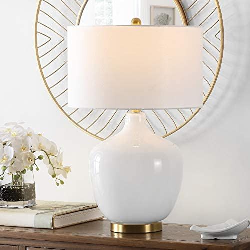 SAFAVIEH Lighting Collection Eugenie Modern Contemporary Antique White Glass Gourd 27-inchBedroom... | Amazon (US)