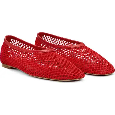Reformation Britt Mesh Ballet Flat in Brown Crochet at Nordstrom, Size 5 | Nordstrom