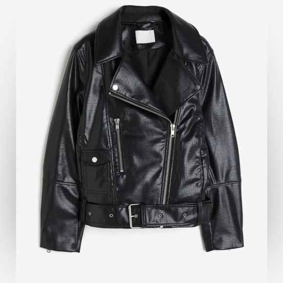 H&M Crocodile pattern biker jacket | Poshmark