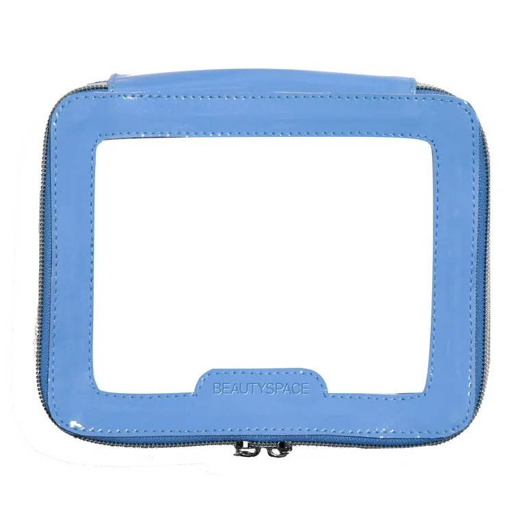 BEAUTYSPACE Periwinkle Color Piped Clear Travel Bag | Walmart (US)