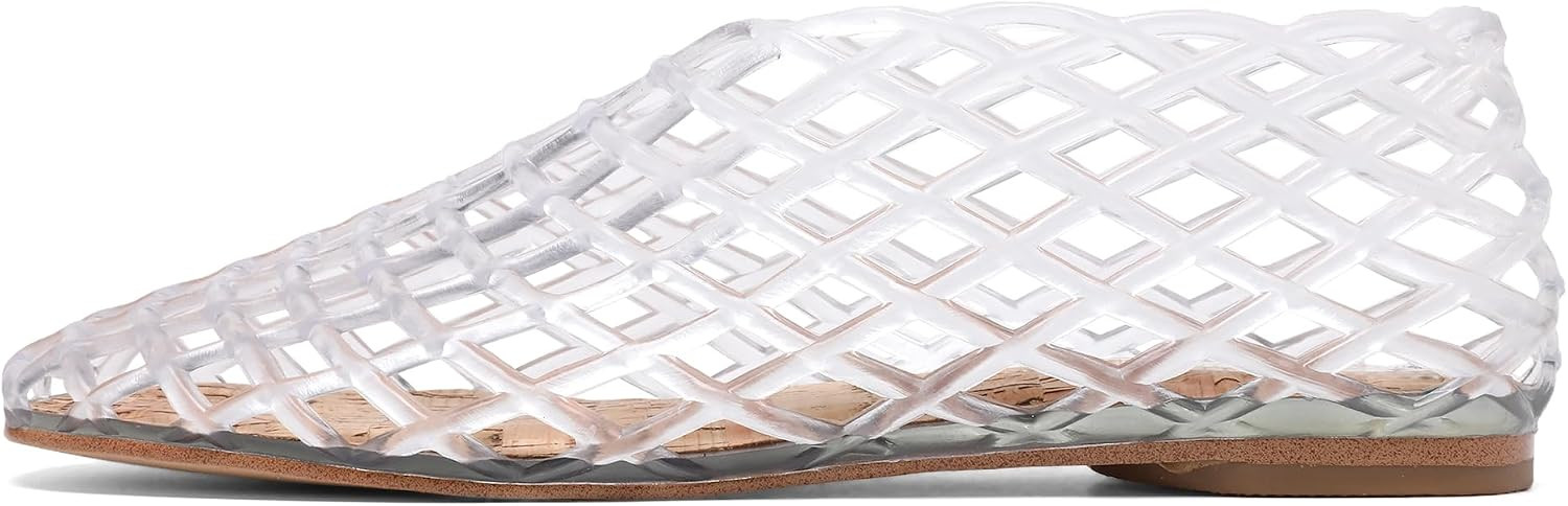 Molozoey Jelly Mesh Ballet Flats for Women，Closed Toe Adult Jelly Shoes Women，Comfortable Clear Jelly Flats Sandals for Women. | Amazon (US)