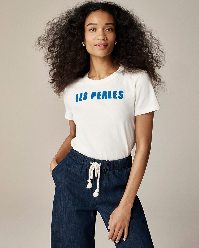 Classic-fit "Les perles" graphic T-shirt | J. Crew US