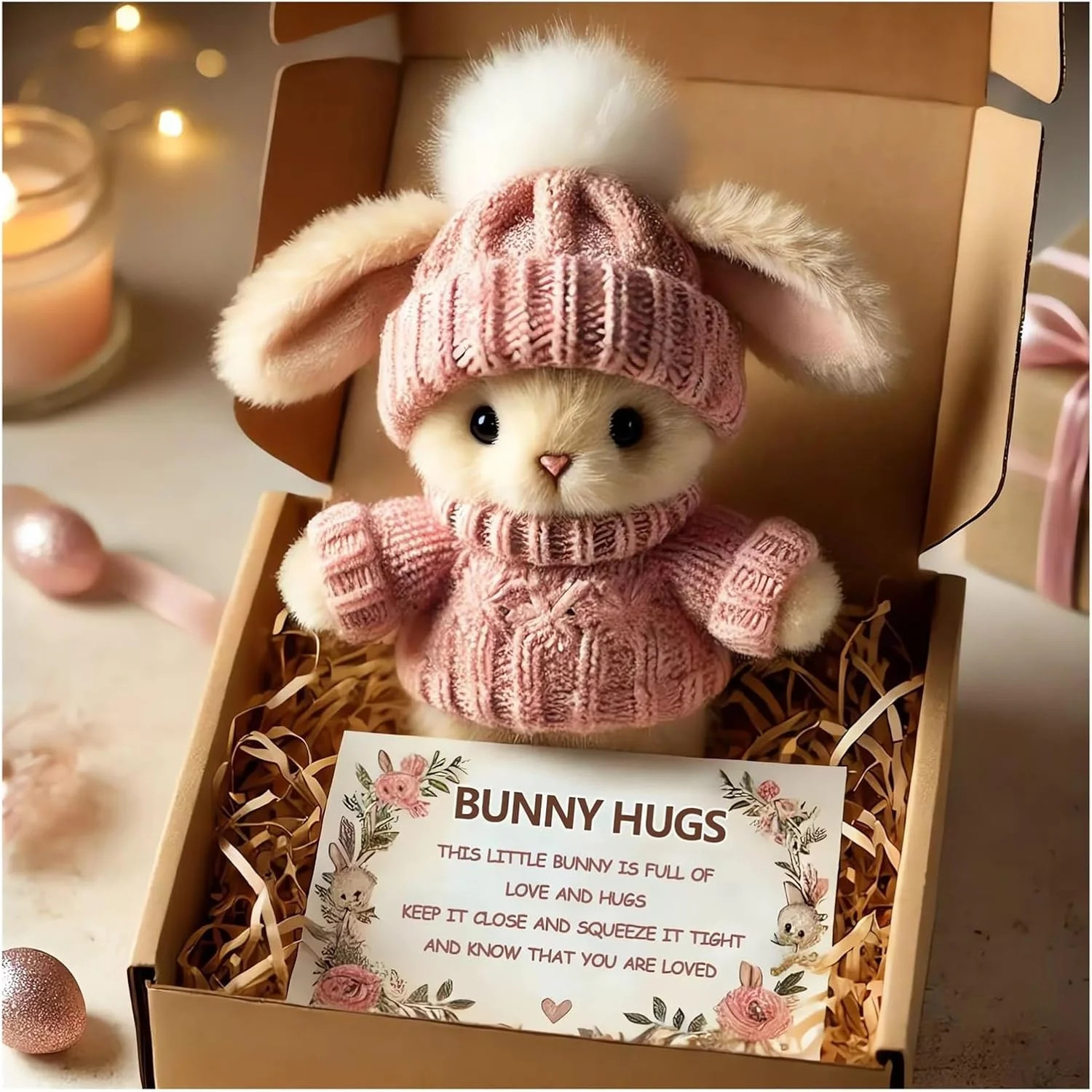 Mini Bunny Hug Cute Easter Gift Plush 2025 Bunny in a Box Hugs Positive Bunny Stuffed Animal Rabb... | Walmart (US)