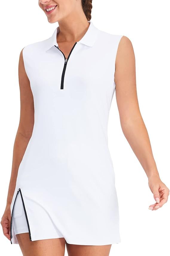 Hiverlay Tennis Golf Dresses for Women Athletic Dress with Inner Shorts 2 Pockets for Exercise Wo... | Amazon (US)