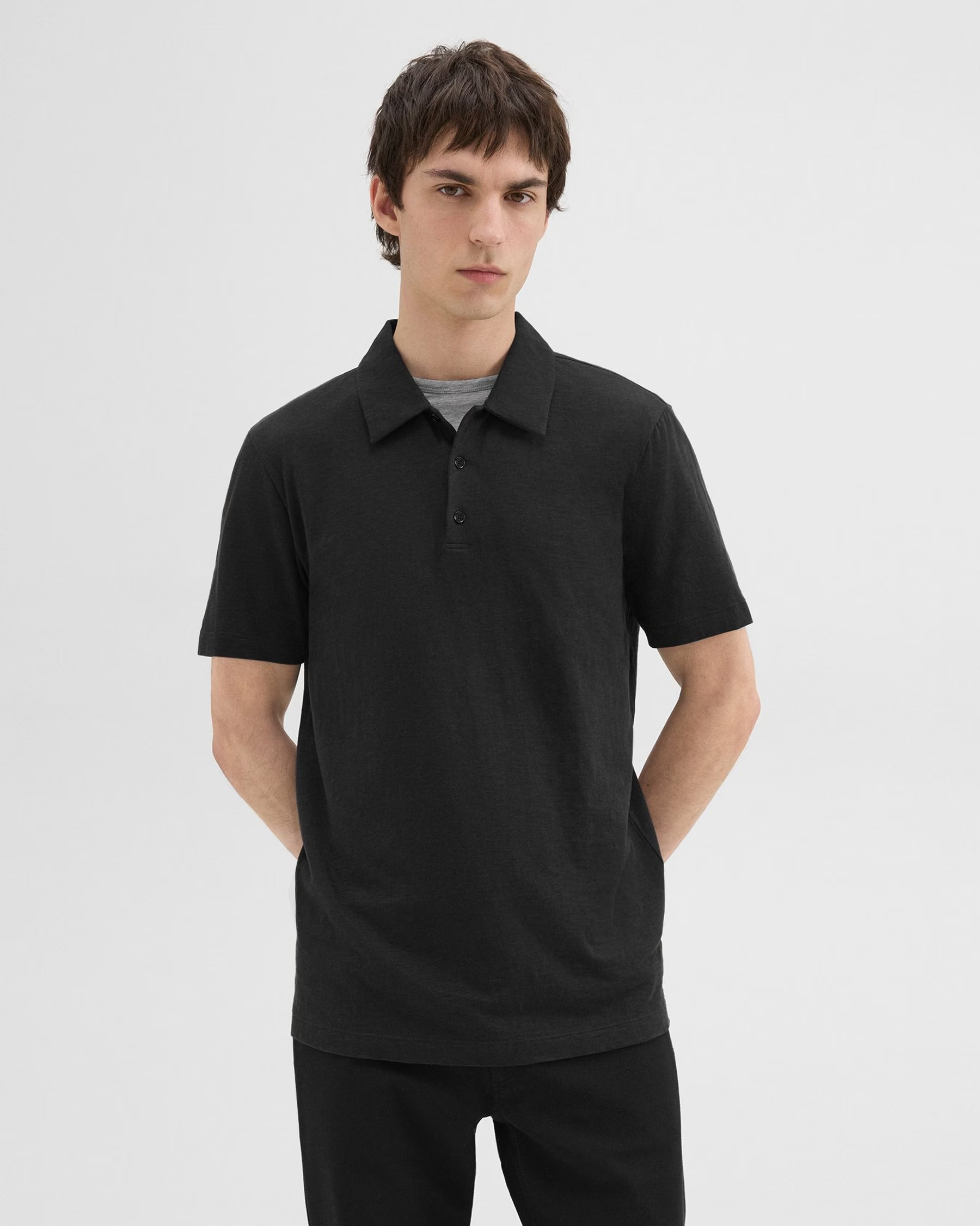 Bron Polo Shirt in Cosmos Slub Cotton | Theory