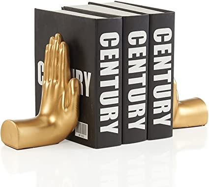 Danya B. NY8003GLD Contemporary Accent Book Shelf Decor - Hands Sculpture Bookend Set | Amazon (US)