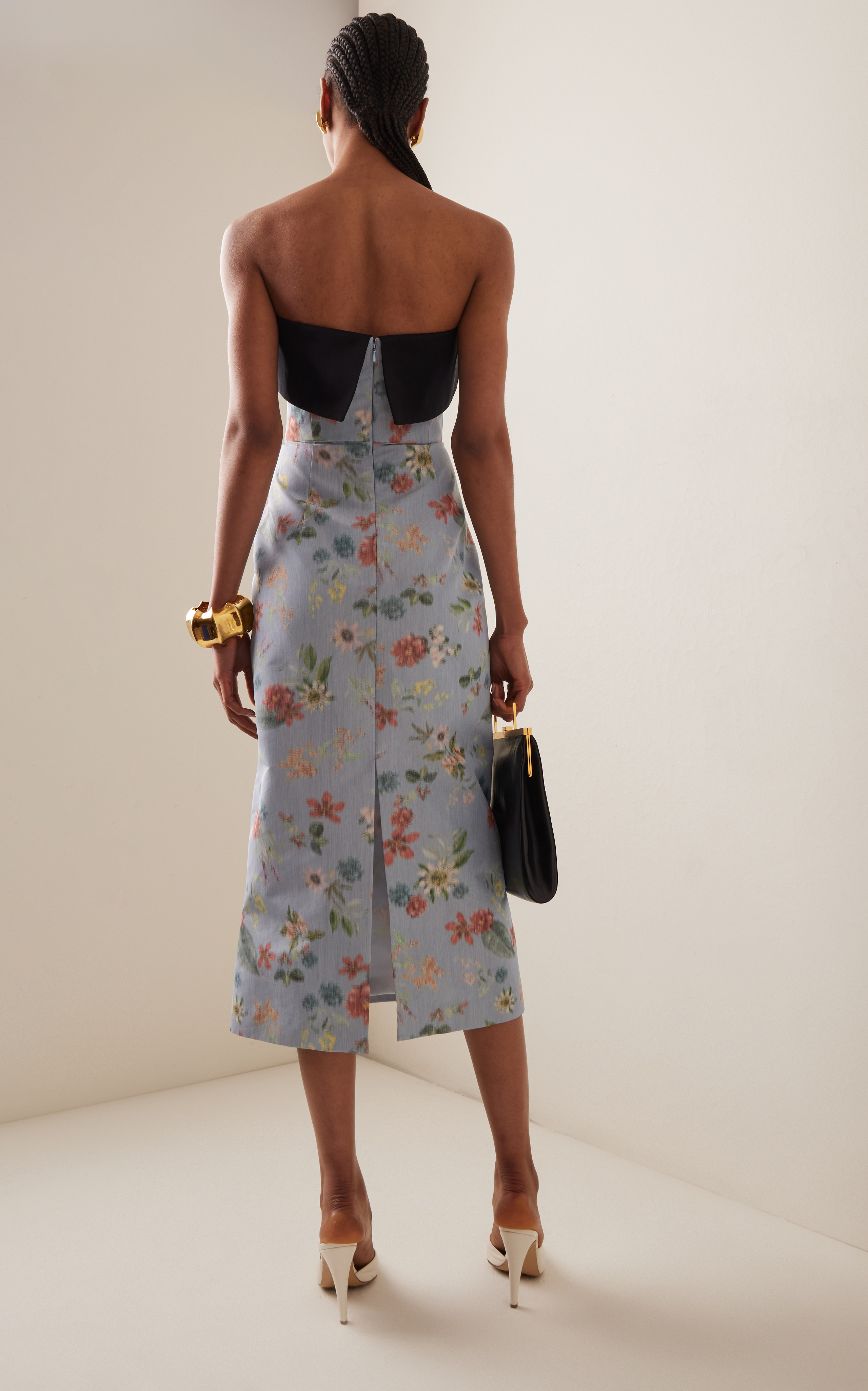 Alondra Strapless Floral Ikat Midi Dress | Moda Operandi (Global)