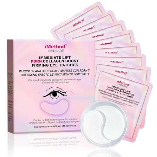 iMethod PDRN Collagen Boost Eye Mask - Under Eye Patches, Instant Lift Under Eye Mask for Reduce Fine Lines & Wrinkles, Firming Eye Patches for Puffy Eyes, Eye Bags, Dark Circles, 8 Pairs | Amazon (US)