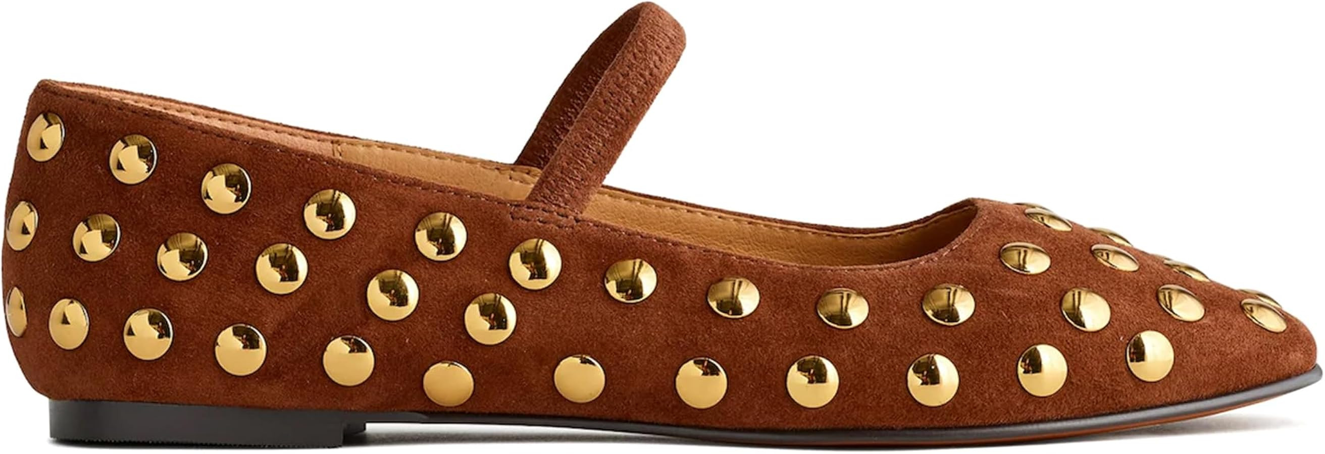 Mary Jane Ballet Flats for Women Square Toe Elastic Strap Slip on Ballerina Flats Dressy Casual D... | Amazon (US)