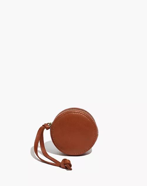 The Earbud Circle Pouch in Leather | Madewell