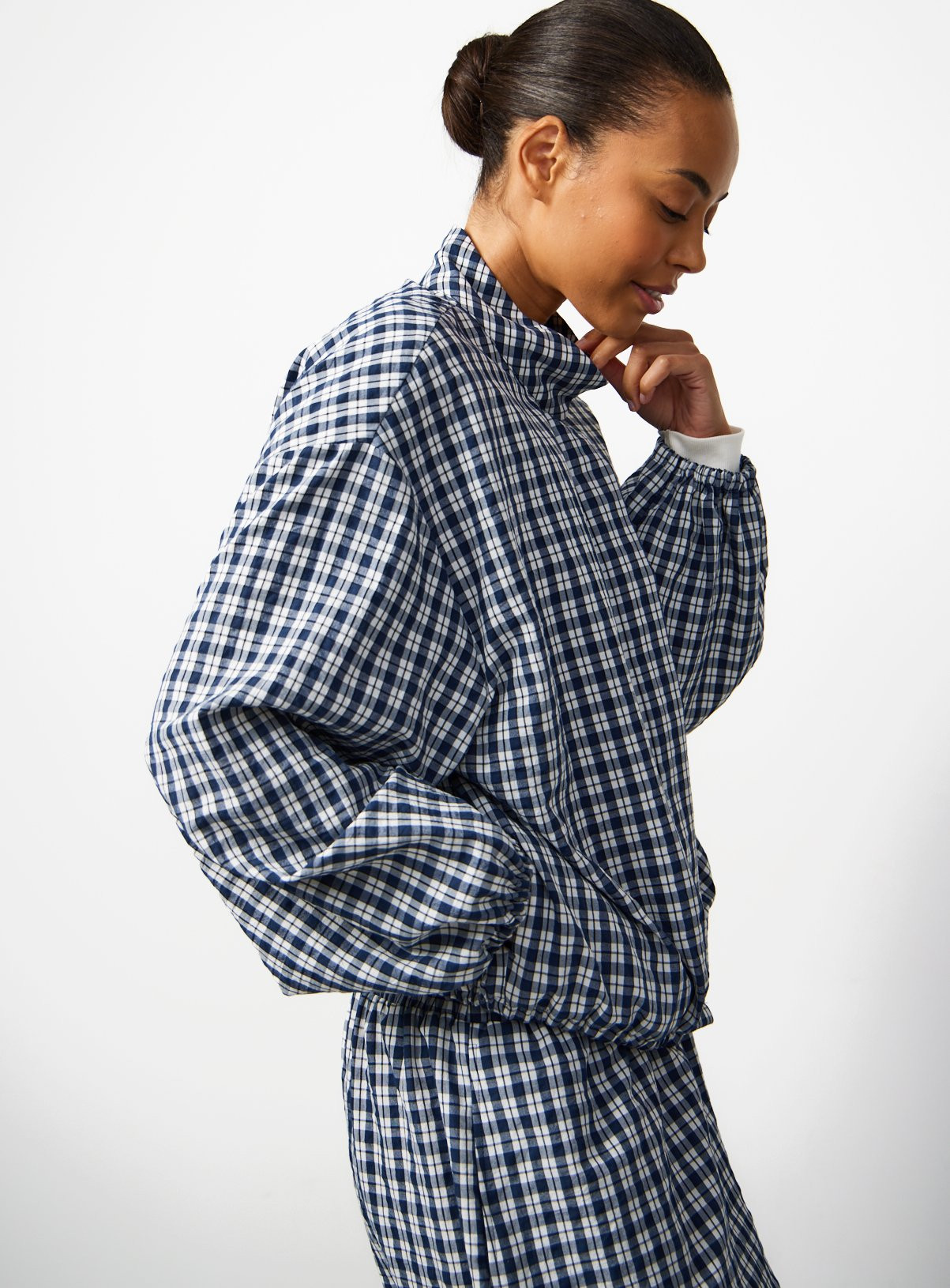 Navy Preppy Check Shacket 10 | Tu Clothing