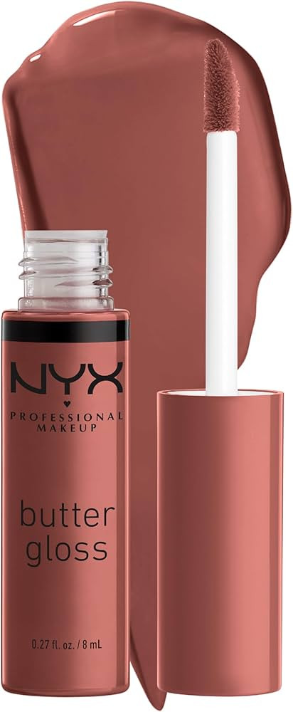 NYX PROFESSIONAL MAKEUP Butter Gloss, Non-Sticky Lip Gloss - Praline (Deep Nude) | Amazon (US)