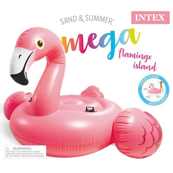 Intex 57288EP Giant Inflatable 80 Inch Mega Flamingo Island Ride On Pool Float | Target