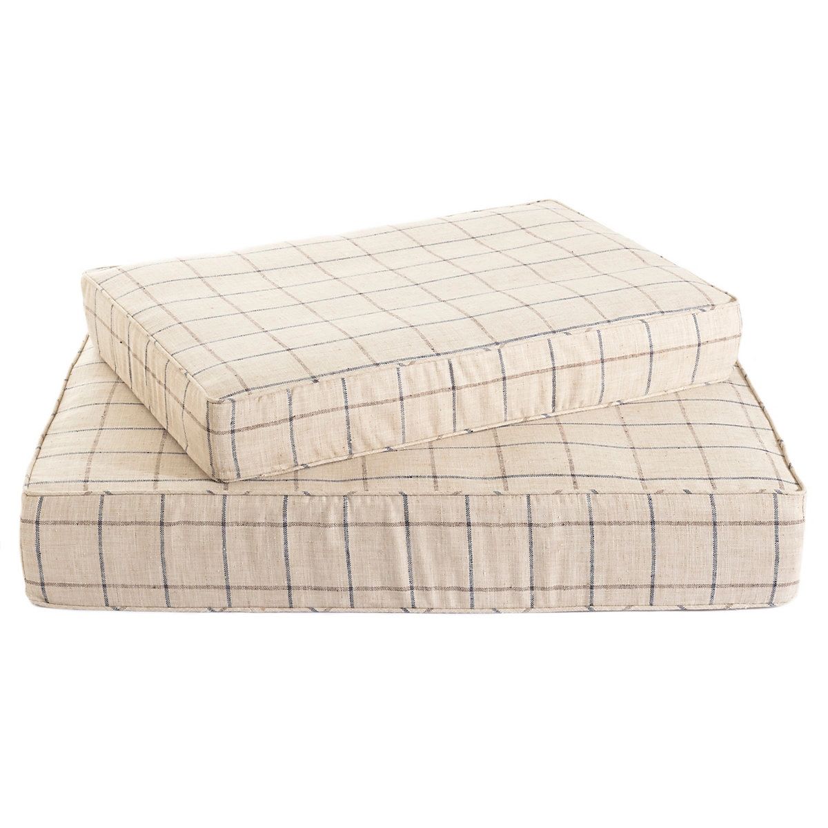 Chatham Tattersall Navy/Brown Dog Bed Cover | Annie Selke