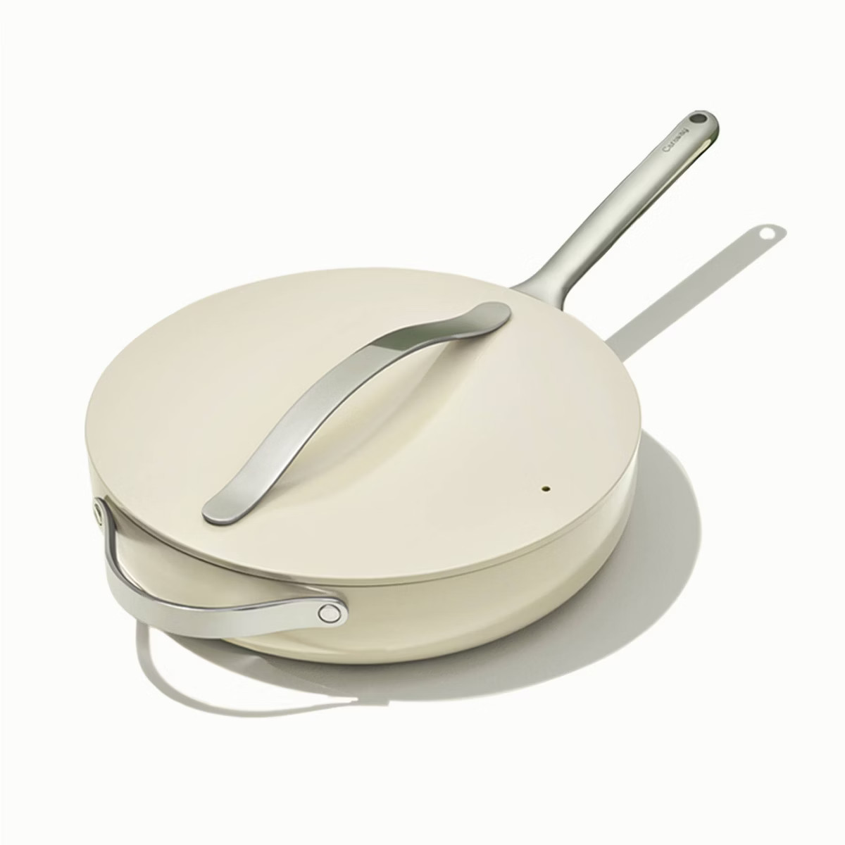 Caraway Home 4.5qt Saute Pan with Lid Cream: Nonstick Ceramic Cookware, Stainless Steel Handle, O... | Target