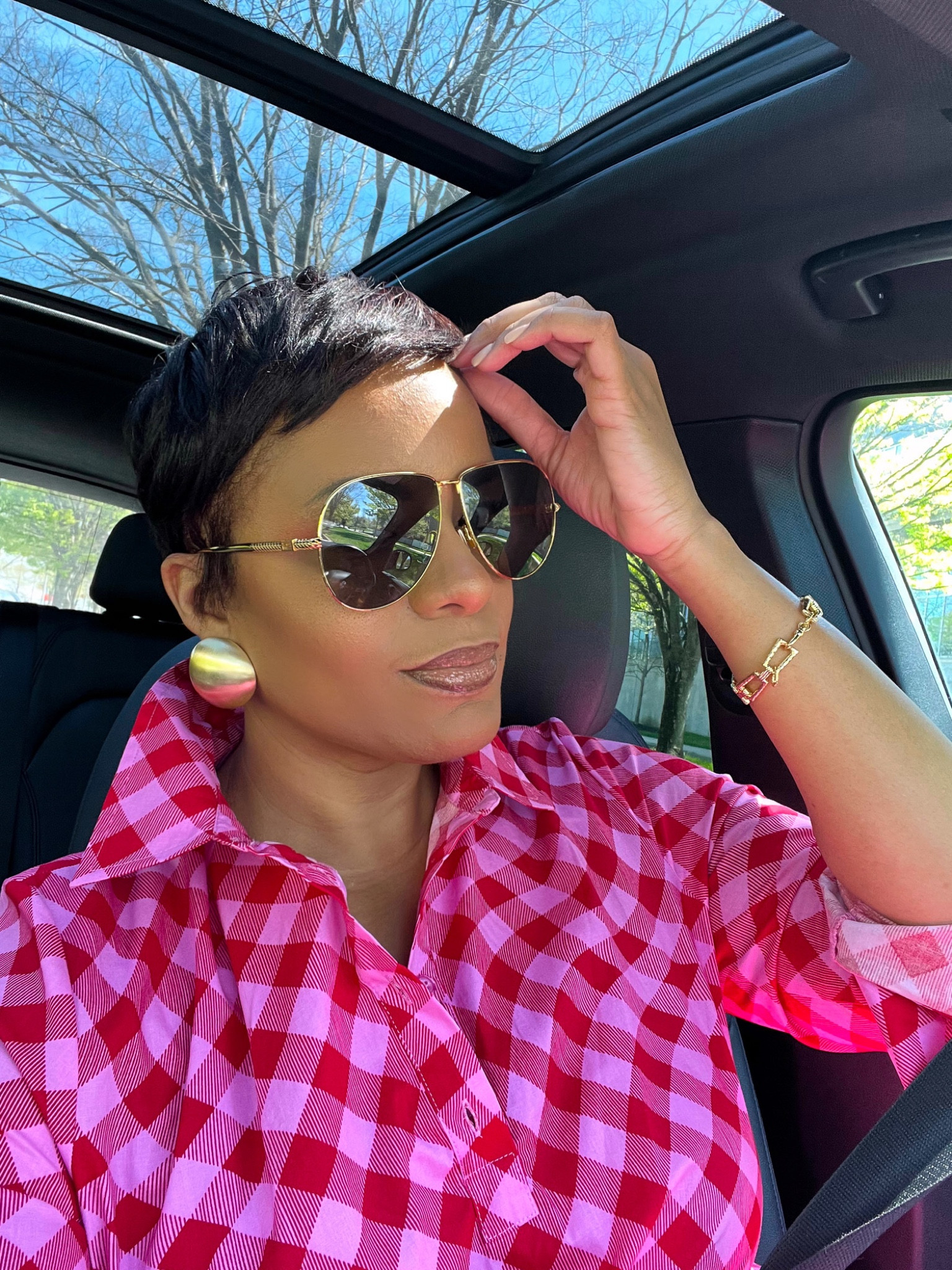 Gold is always the perfect accent, especially in earrings and sunglasses 

#LTKstyletip #LTKunder100 #LTKSeasonal