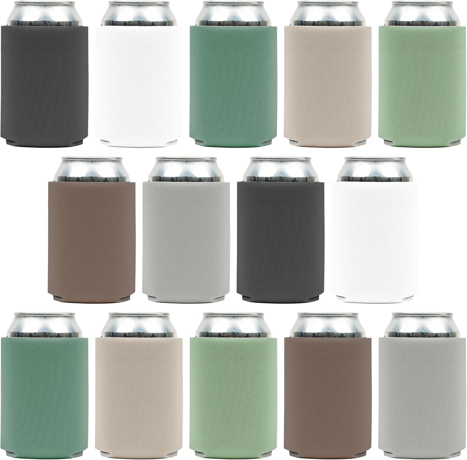 Blank Beer Can Cooler Sleeves (14-Pack) Soft Insulated Beer Cozy for Cans - HTV Friendly Plain Coolies in Bulk for Beer Cans & Bottles - Can Cozy Sublimation Blanks for Vinyl Projects & Wedding Favors | Amazon (US)