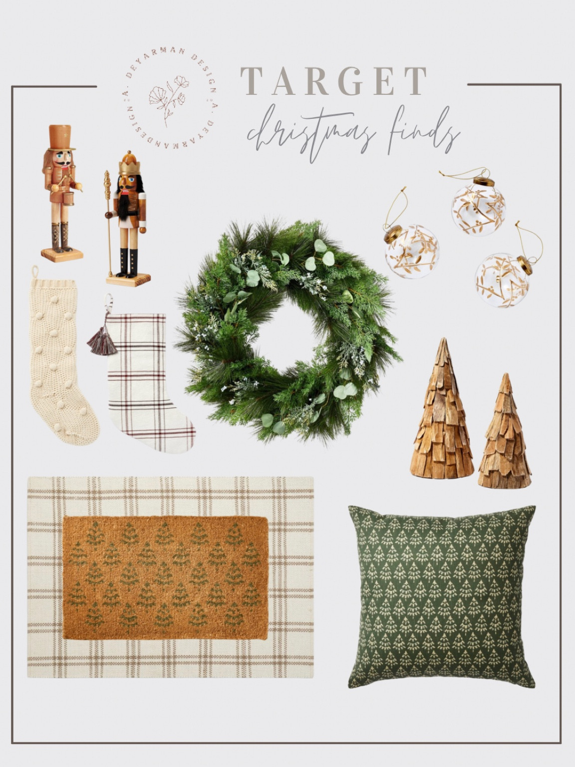 Christmas Decor Target finds Target Christmas Christmas 2022 Holiday decor Seasonal decor wooden trees Christmas trees Nutcrackers Christmas doormat Neutral Christmas Ornaments Christmas Wreath Affordable Christmas decor Found it at Target Stockings 

#LTKHoliday #LTKhome #LTKSeasonal
