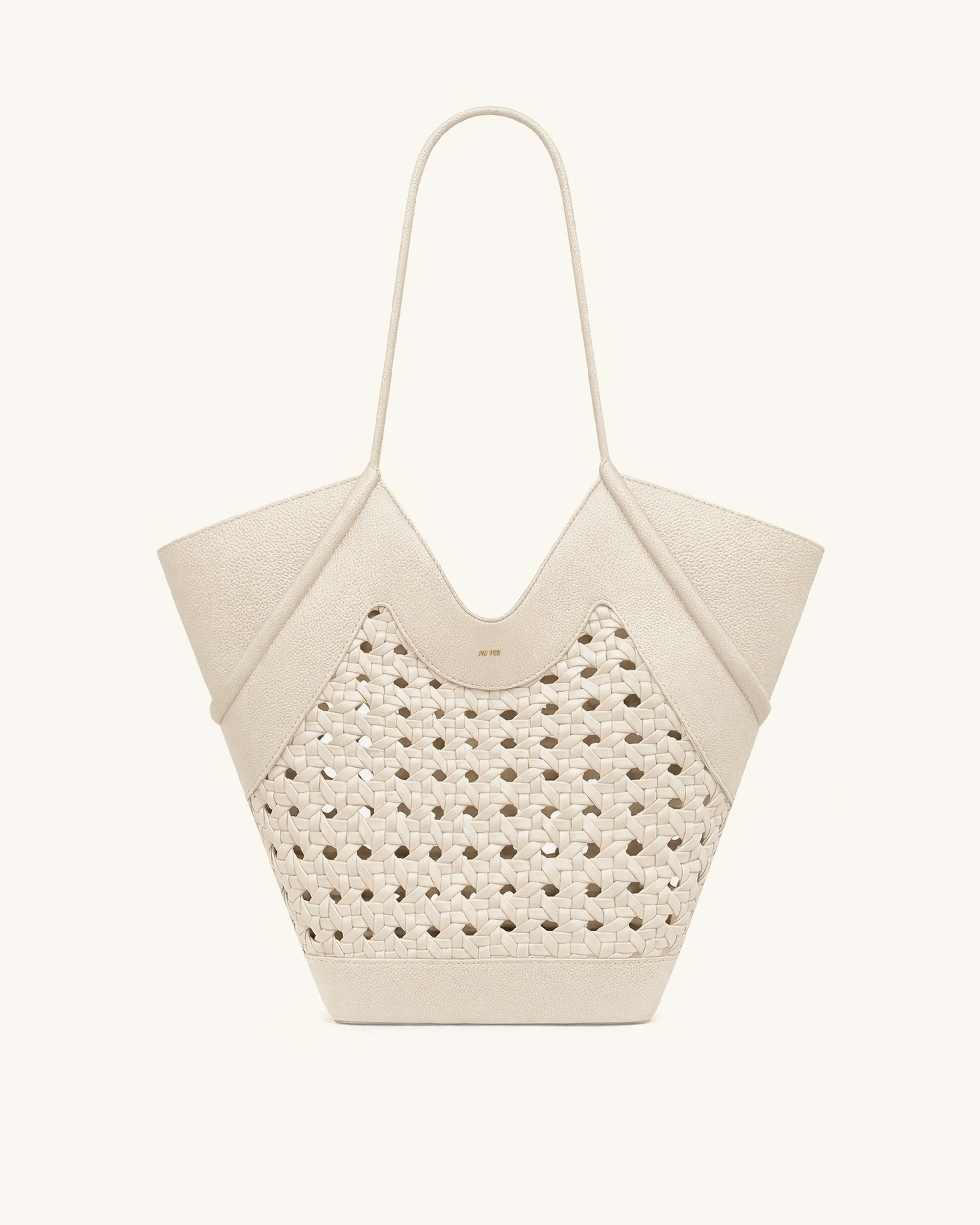 Maribel Woven Panel Tote Bag - Ivory | JW PEI US
