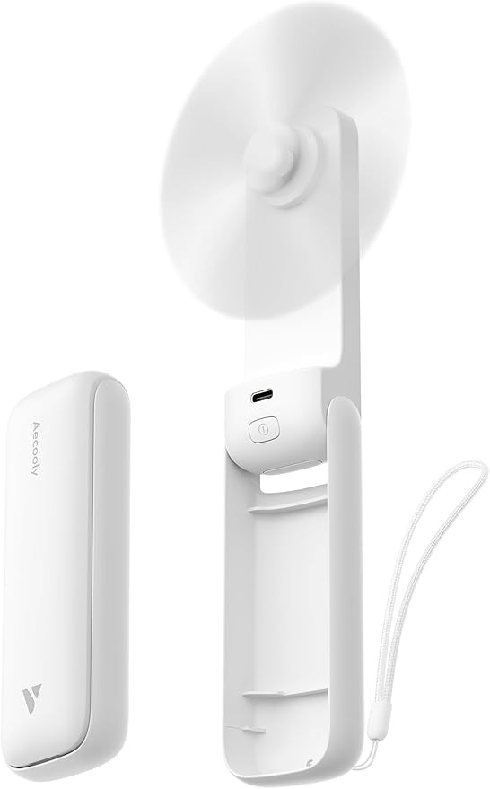 Aecooly Slim Portable Fan, Thin Handheld Fan, USB Rechargeable Mini Personal [24H Max Cooling Tim... | Amazon (US)