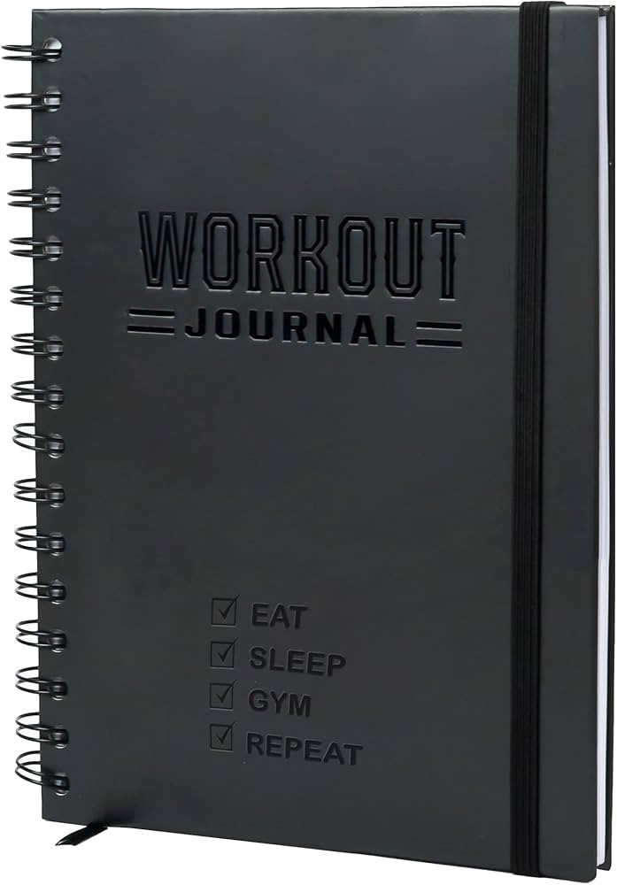 Hardcover Fitness Journal Workout Planner for Men & Women - A5(5.7" x 8.3") Sturdy Workout Log Bo... | Amazon (US)