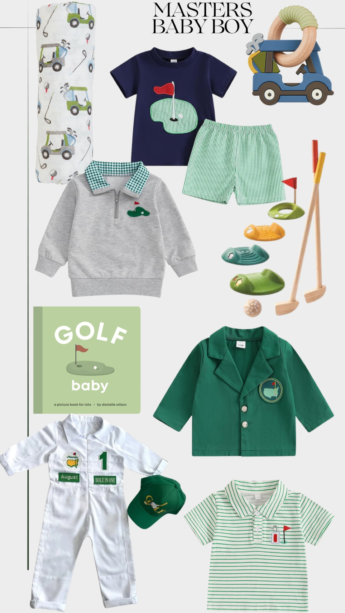 Masters 
Golf accessories
Golf baby clothes
Golf
Golf book
Golf tether
Caddy outfit 
Masters Party

#LTKSeasonal #LTKBaby #LTKParties