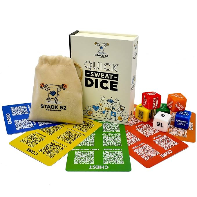 Stack 52 Quick Sweat Fitness Dice. Bodyweight Exercise Workout Game. Designed by a Military Fitne... | Amazon (US)