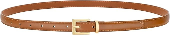 VONMELLI Leather Thin Belts for Women, Fashion Women's Skinny Belts Thin Ladies Belts for Jeans D... | Amazon (US)