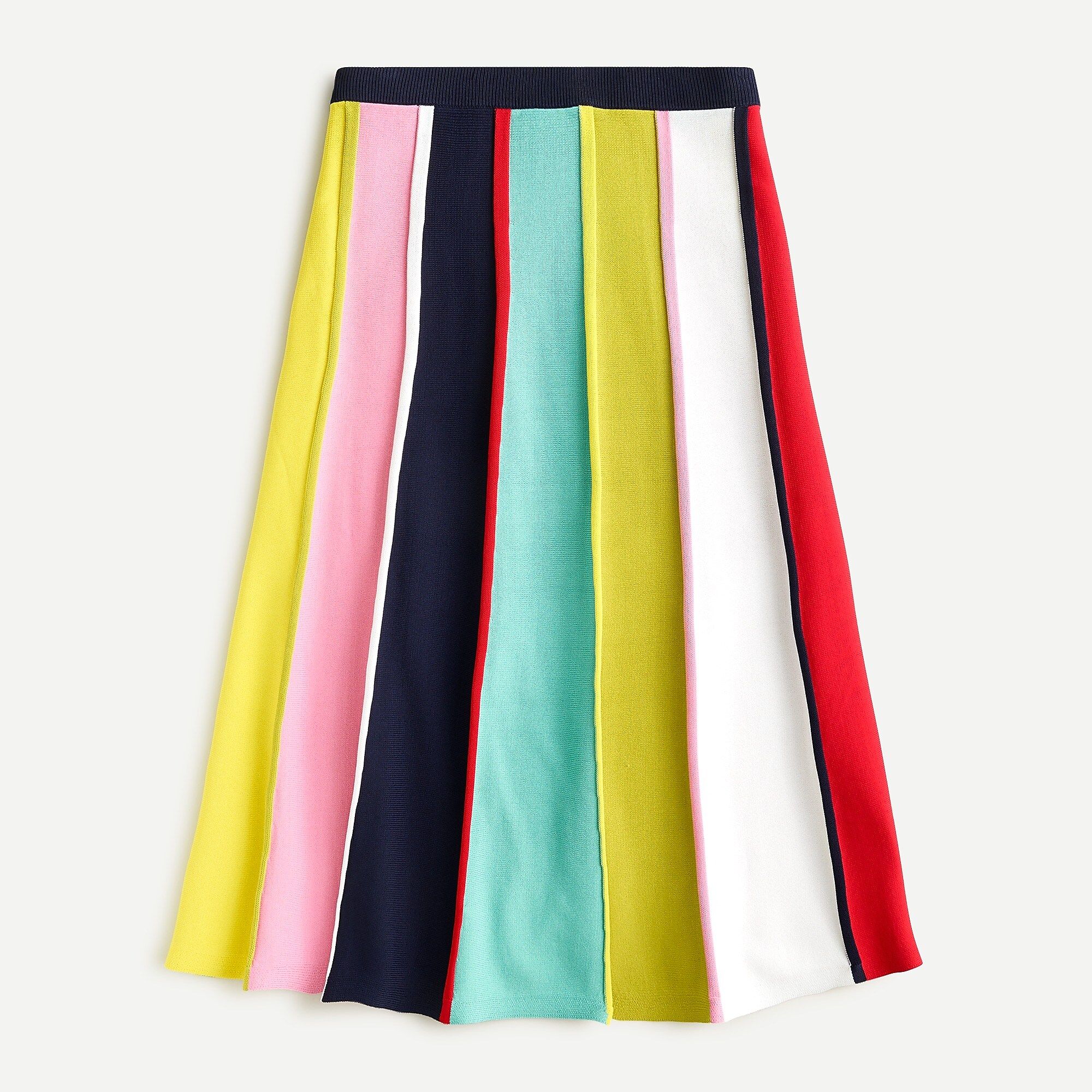 Sweater midi skirt in rainbow stripe | J.Crew US