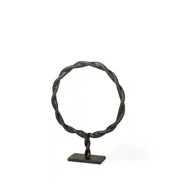 Rizwan (Large) Black Aluminum Braided Circular Object - Overstock - 34275521 | Bed Bath & Beyond