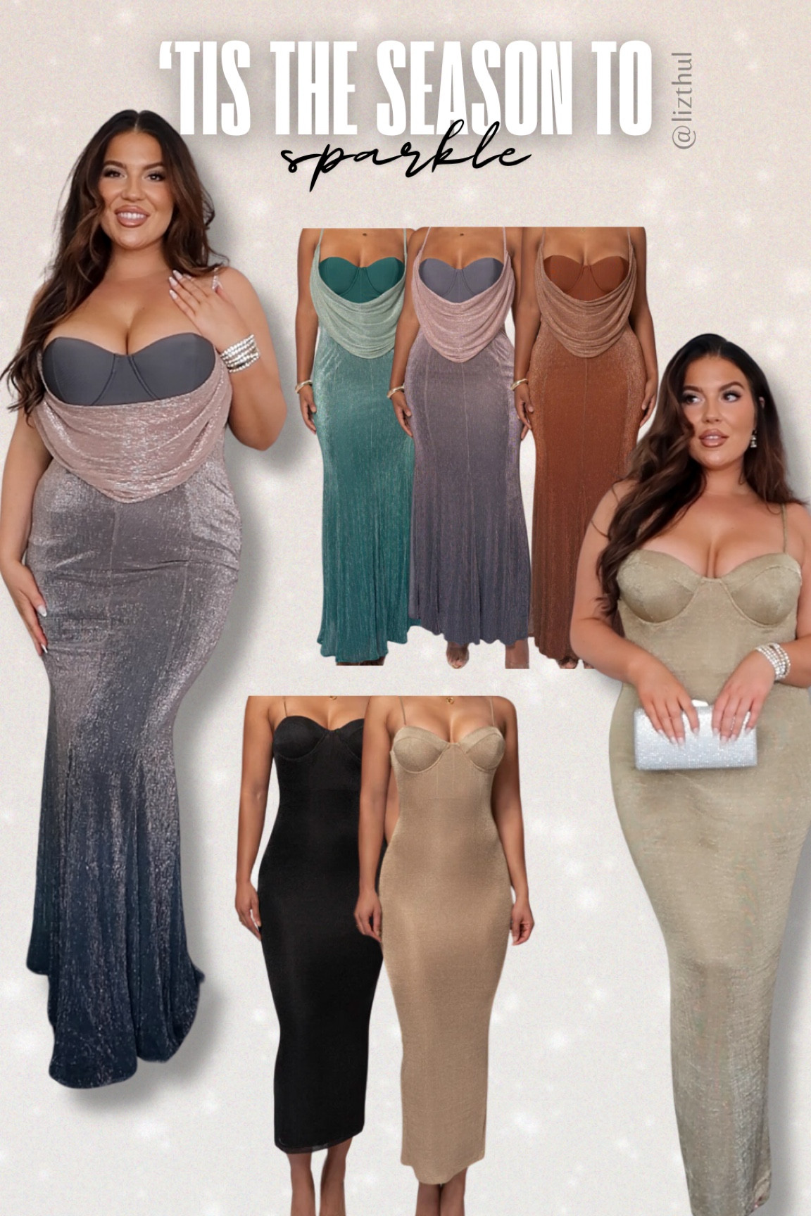 ’Tis the Season to SHIMMER✨ These are the most perfect holiday dresses! For a holiday party, NYE, or a Winter birthday; these styles are jaw-dropping!  Wearing an XL in all! (Could’ve gone with a L the gold, very stretchy!)

My size: US10/12 5’5

#LTKMidsize #LTKParties #LTKFindsUnder100