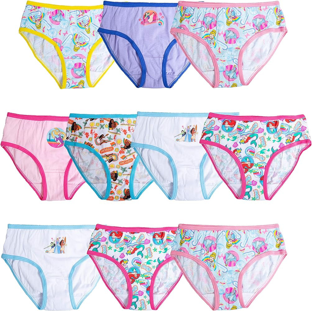 Disney girls Princess Panty Multipacks With Favorites Cinderella, Belle, Ariel and More in Sizes ... | Amazon (US)