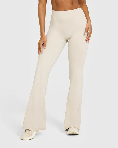 SoftMotion™ Flared Pants with White Logo 
 Sand | Oner Active (UK / US)