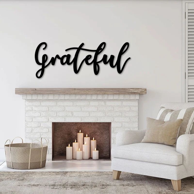 Cursive Word Grateful Sign Wall Décor | Wayfair North America