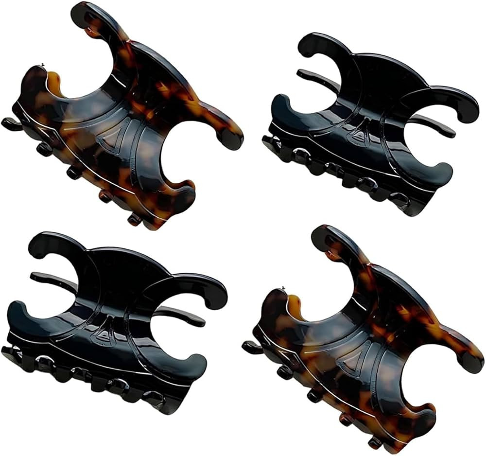 Premium durable acetate butterfly hair clips, 4 Pack. Medium Size Acetate Hair Claw Clips with Se... | Amazon (US)