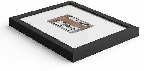 Luxe Wall Black Wood Picture Frame Plus Mat | Print and Frame Photos Online | Frameology