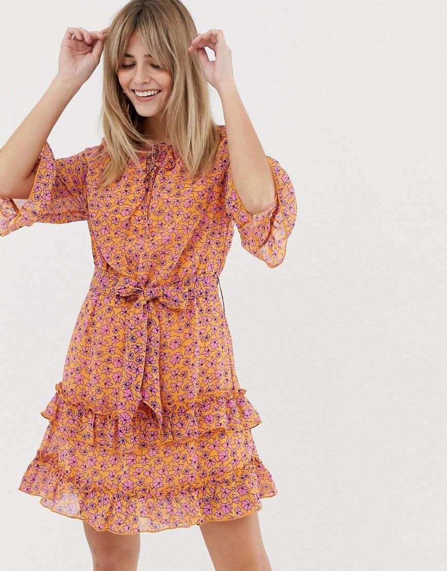 Vero Moda Floral Dress With Ruffle Hem - Multi | ASOS US