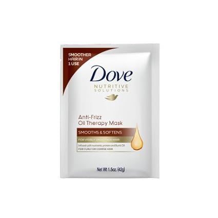 Dove Anti-Frizz Oil Smooth Hair Mask, 1.5 oz (Pack of 2) | Amazon (US)