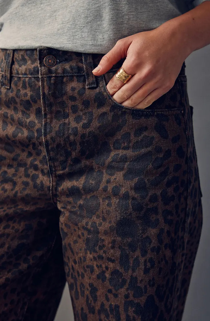 Animal Print High Waist Wide Leg Jeans | Nordstrom