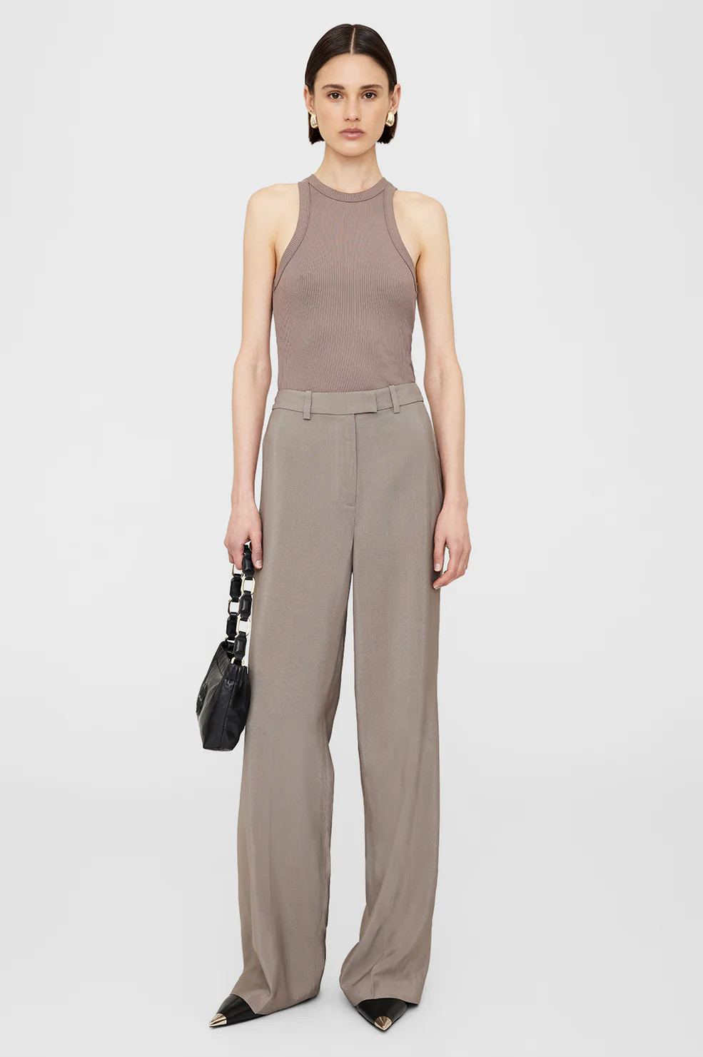 ANINE BING Eva Tank in Iron | Anine Bing