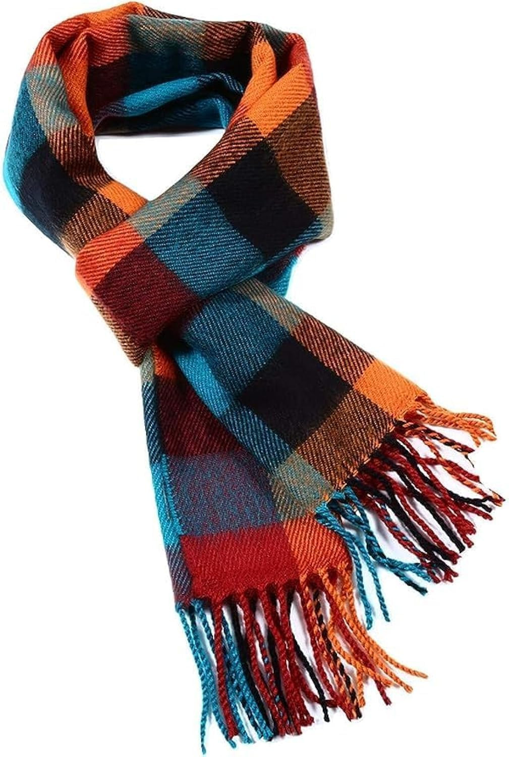A.WAVE Men's Classic Plaid Scarf, Lightweight Soft-Touch Winter Scarf | Amazon (US)