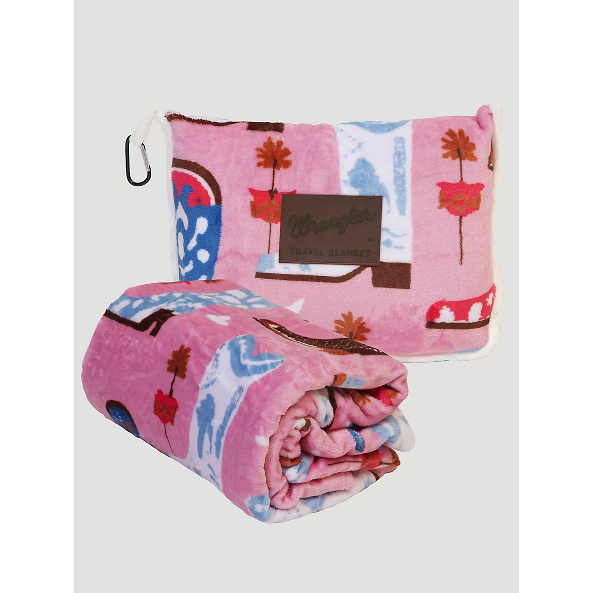Wrangler Travel Blanket in Pink | Wrangler