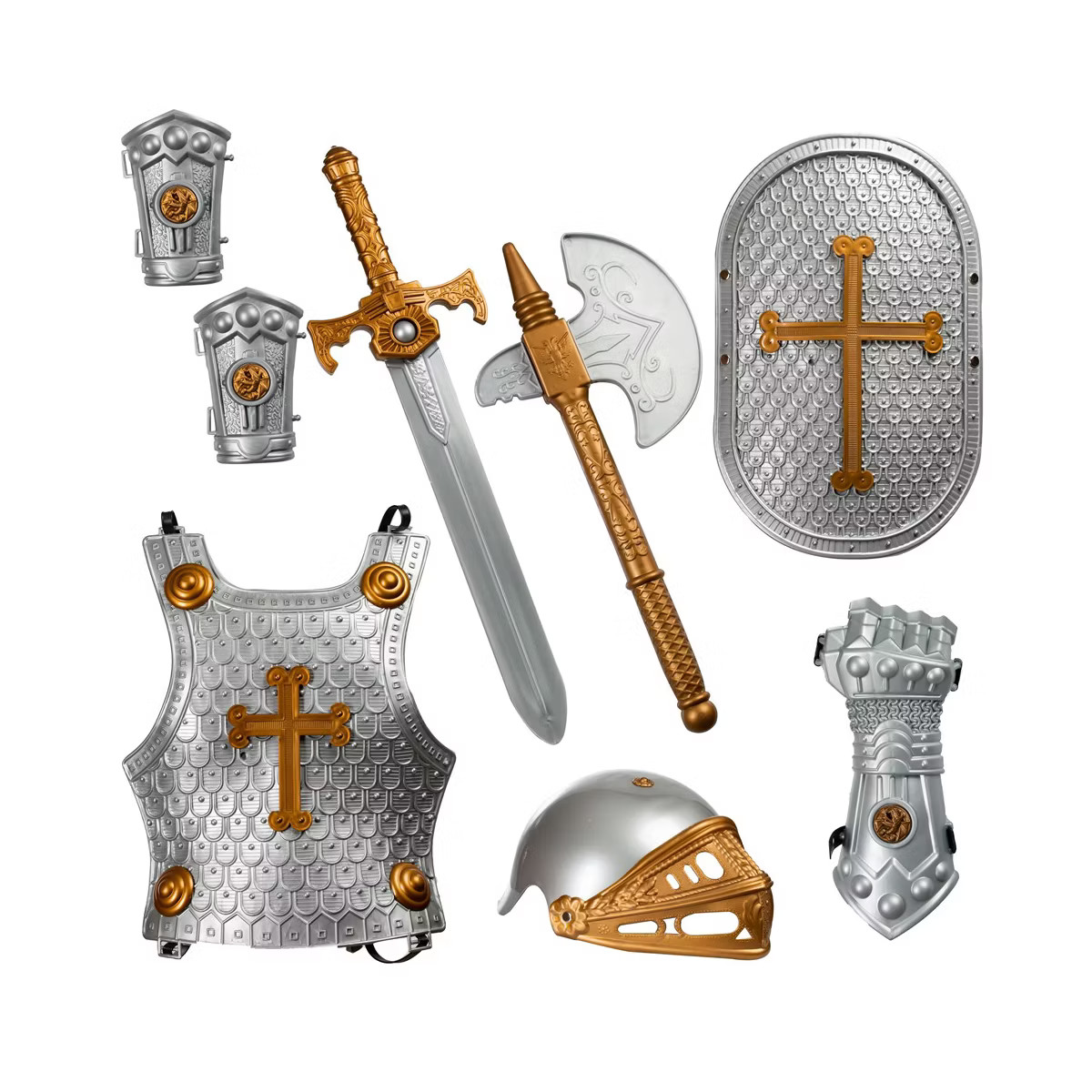 Dress-Up-America Knight Armor Set for Kids - Medieval Shield and Helmet Playset | Target