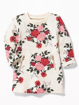 Old Navy Baby Floral Zip-Pocket French Terry Dress For Baby Red & White Floral Size 0-3 M | Old Navy US