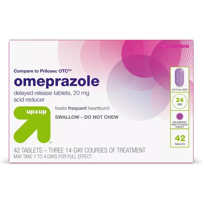 Omeprazole 20mg Acid Reducer Delayed Release Tablets - Wildberry Mint Flavor - 42ct - up & up™ | Target