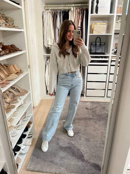 Jeans and jacket are currently on sale! All denim and leather pants are 25% off and everything else is 15% off. Take an additional 15% off with code DENIMAF. 

I’m wearing a small in the jacket, a 26 regular in the jeans and the shoes run TTS. 

#LTKsalealert