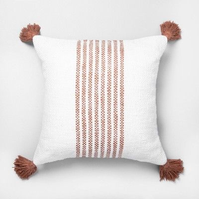 Rose Gold Slub Stripe Throw Pillow - Hearth & Hand™ with Magnolia | Target