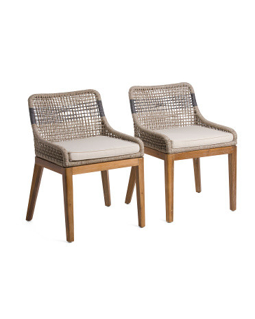 Set Of 2 Indoor Outdoor Striped Rope Chairs | TJ Maxx