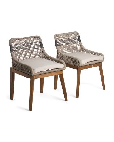 Set Of 2 Indoor Outdoor Striped Rope Chairs | TJ Maxx