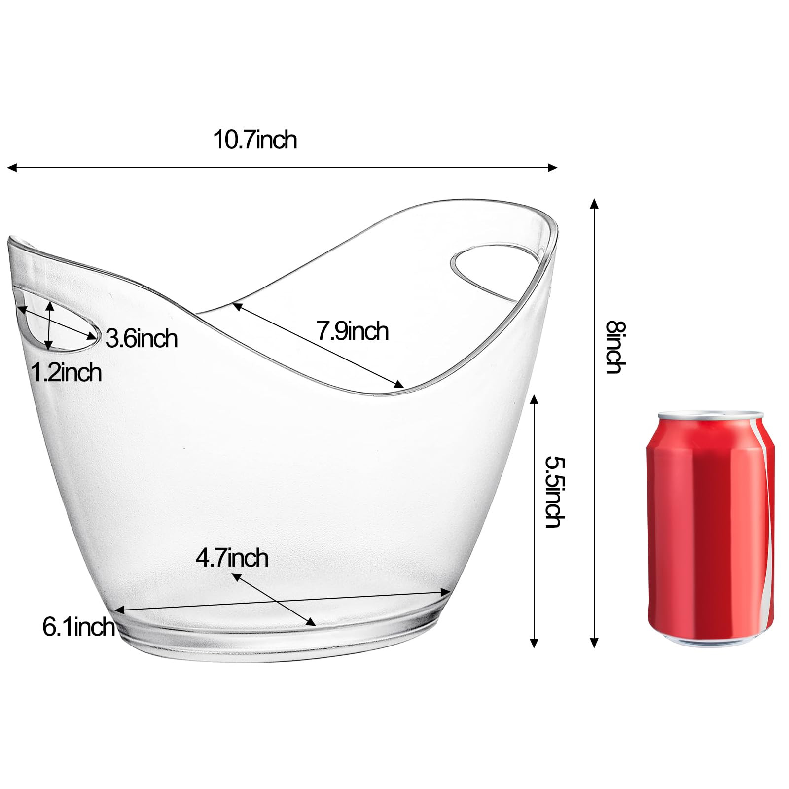 Yesland Ice Bucket Frosted Plastic 3.5 Liter Storage Tub - Perfect for Wine, Champagne or Beer Bo... | Amazon (US)